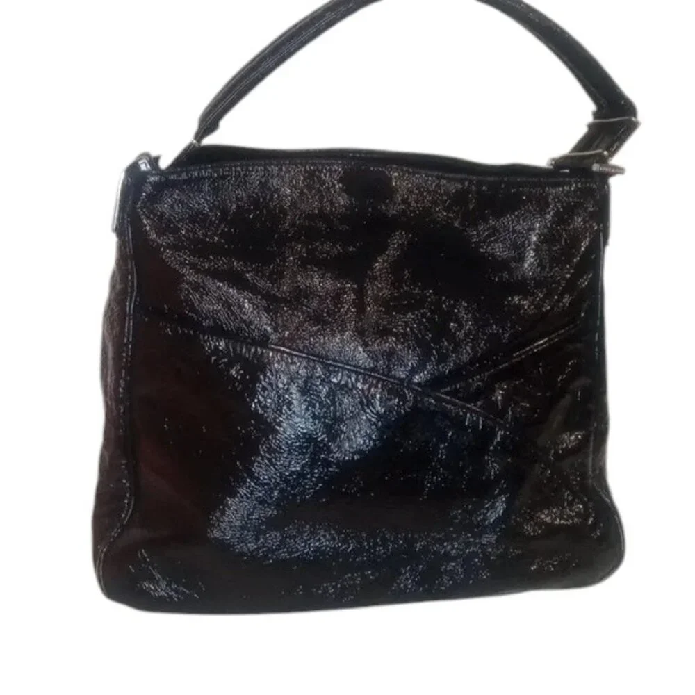 Tylie Malibu | black patent leather | hobo shoulder bag | GUC - Picture 2 of 8